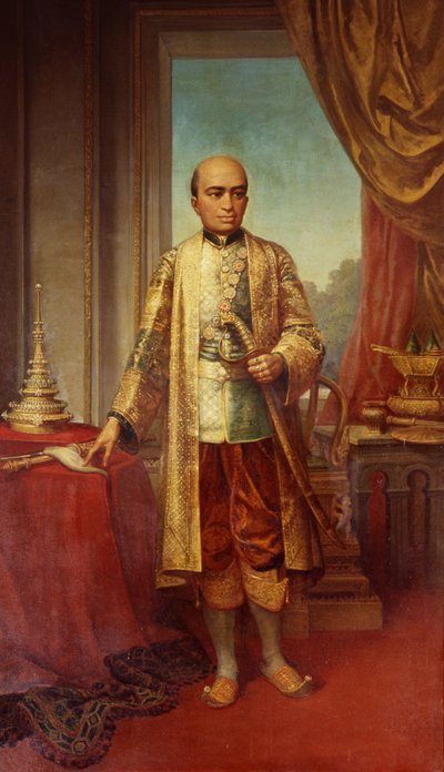 Portret van Koning Phra Buddha Lertla Napalai door Thai School