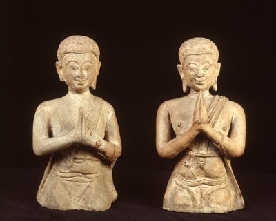 Biddende terracotta figuren, Sukhothai-periode door Thai School
