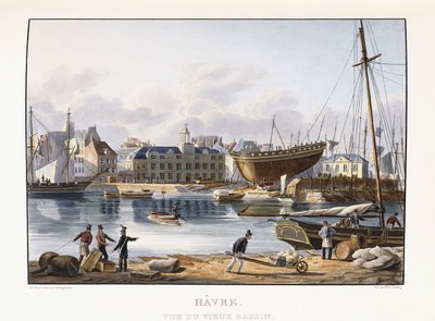 Le Havre, gezien vanaf het oude dok, 1823-1826 door Thales Fielding