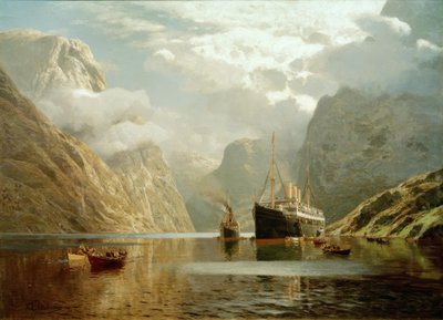 De Auguste Victoria in de Naeröfjord door Karl Paul Themistocles von Eckenbrecher