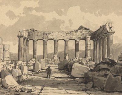 Parthenon, binnenkant door Themistocles von Eckenbrecher