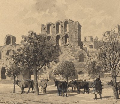 Theater van Herodes Atticus door Themistocles von Eckenbrecher
