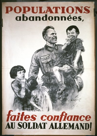 Franse poster, vanaf het begin van de Duitse bezetting in juni 1940: 