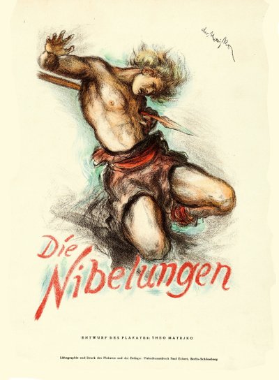 Filmposter Die Nibelungen: Siegfried door Fritz Lang, 1924 door Theo Matejko