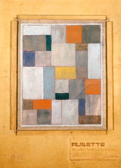 Aubette, ontwerp voor het Podium, voor Le Plafond, 1926 door Theo van Doesburg
