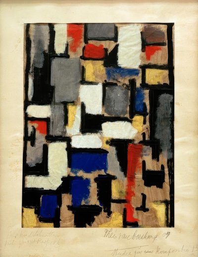 Lena in interieur, studie voor compositie XIII door Theo van Doesburg