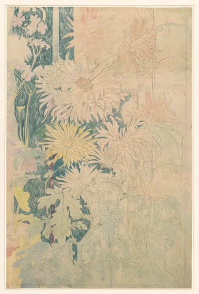 Chrysanten en enkele andere herfstbloemen door Theo van Hoytema