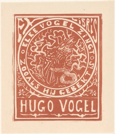 Ex libris van Hugo Vogel door Theo van Hoytema