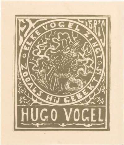 Ex libris van Hugo Vogel door Theo van Hoytema