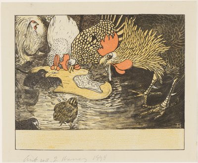 Hanen en kuikens door Theo van Hoytema