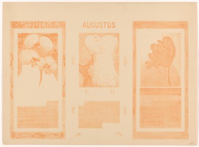 Kalenders voor juli, augustus en november 1910 door Theo van Hoytema