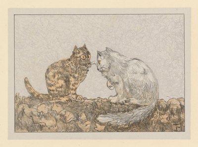Twee katten op een muur door Theo van Hoytema