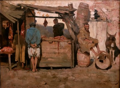 Slagerij in Tanger door Théo van Rysselberghe