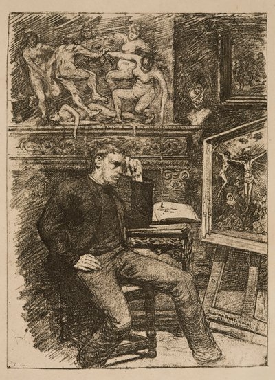 Frontispice voor de novelle ‘Contes de minuit’ van Emile Verhaeren door Théo van Rysselberghe