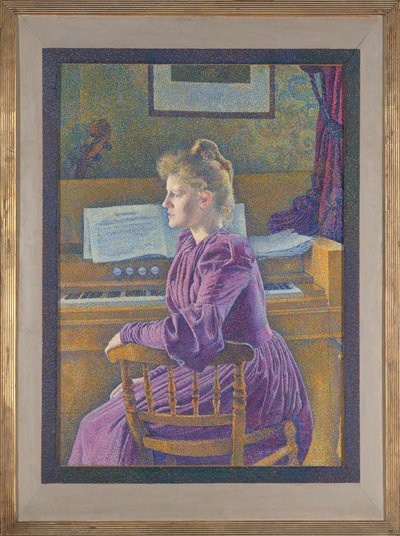 Maria Sèthe aan het harmonium door Théo van Rysselberghe