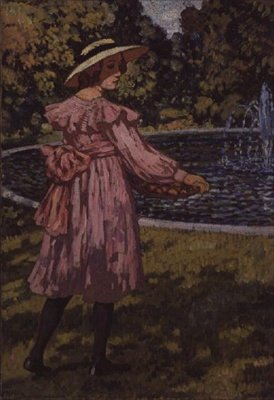 Portret van de dochter van de kunstenaar, Elizabeth, ca. 1910 door Théo van Rysselberghe