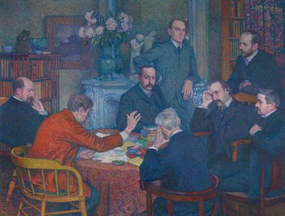 De lezing door Emile Verhaeren door Theo van Rysselberghe