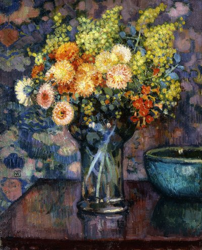 Vaas met Bloemen; Vase de Fleurs, ca. 1911 door Théo van Rysselberghe