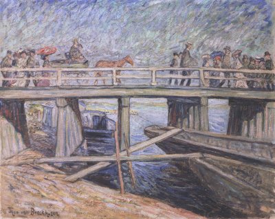 Houten brug in Baumgartenbrück door Theo von Brockhusen