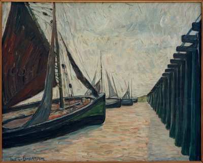 Zeilboot in Nieuport door Theo von Brockhusen