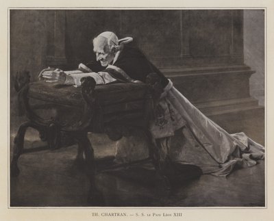 Paus Leo XIII (litho) door Theobald (after) Chartran