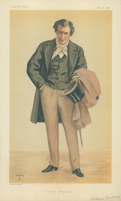 M Victorien Sardou, Ficelle dramatique, 25 december 1880, Vanity Fair cartoon door Theobald Chartran