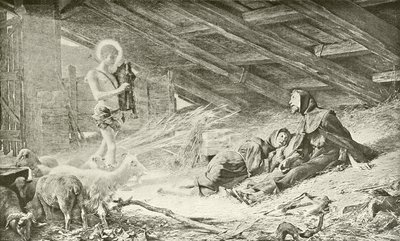 De visie van St. Franciscus (gravure) door Theobald Chartran