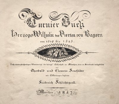 Boek over Toernooien: Titelpagina, 1817 door Theobald Senefelder