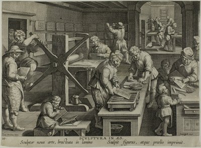 De uitvinding van de kopergravure door Theodoor Galle