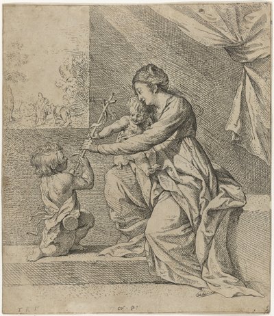 Maria met Christus en Johannes de Doper door Theodoor Rombouts