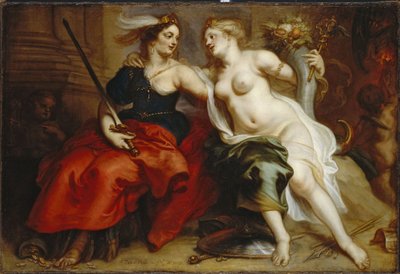 Allegorie van Gerechtigheid en Vrede door Theodoor Thulden van