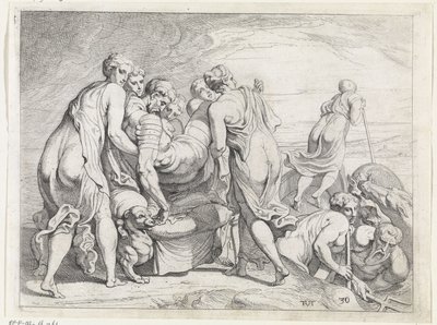 Faiaken brengen de slapende Odysseus naar Ithaca door Theodoor van Thulden