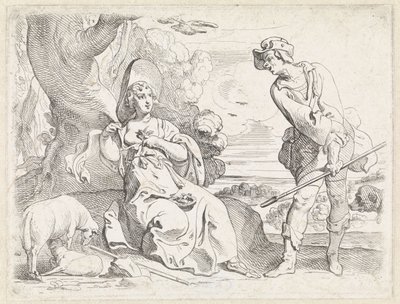 Herder en herderin door Theodoor van Thulden
