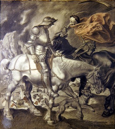 Ridder benaderd door de dood door Theodor Baierl