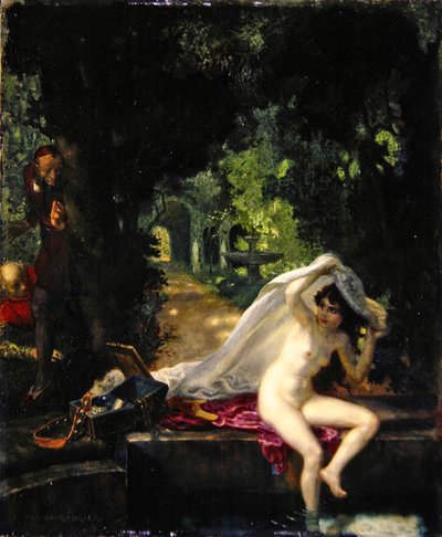 Susanna en de ouderlingen door Theodor Baierl