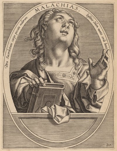 Malachias door Theodor Galle after Jan van der Straet