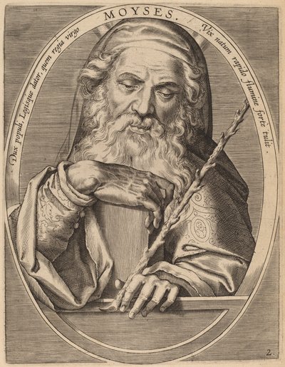 Mozes door Theodor Galle after Jan van der Straet