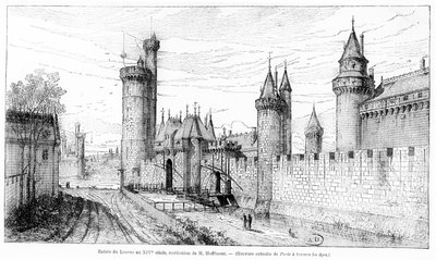 Ingang van het Louvre in de 14e eeuw, 1885 door Theodor Josef Hubert Hoffbauer