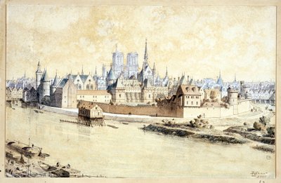 Het paleis en de stad in 1530 (compositie retrospectief) door Theodor Josef Hubert Hoffbauer