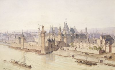 Het Louvre tijdens het bewind van Karel V (1337-80) 