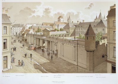Uitzicht op de Tempel in 1770, illustratie uit 