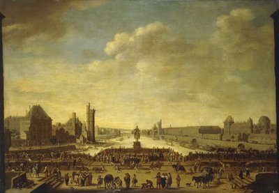 Een uitzicht op Parijs vanaf de Point de la Cite door Theodor Matham
