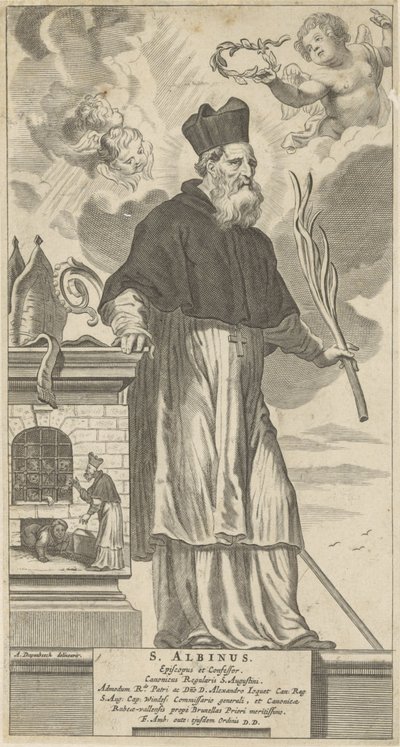 H. Albinus van Angers (S. Albinus. Episcopus et Confessor) door Theodor Matham