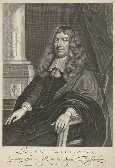Portret van Gillis Valckenier op 50-jarige leeftijd door Theodor Matham