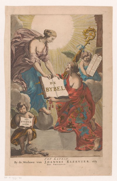 Titelpagina voor een bijbel door Theodor Matham