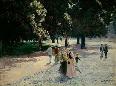Aan de rand van het park door Theodor Matthei