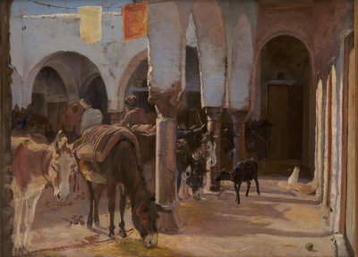Een ezelstal in Tunis door Theodor Philipsen