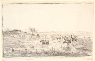 Koeien in de weiden bij Mejlgaard door Theodor Philipsen
