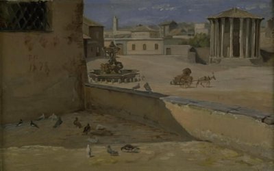 De zogenaamde Tempel van Vesta in Rome door Theodor Philipsen