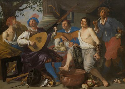 Allegorie van de Vijf Zintuigen door Theodor Rombouts